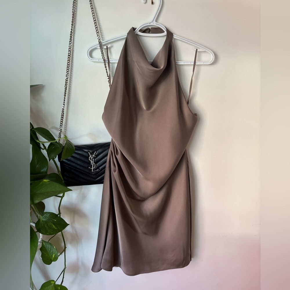 Babaton Backless Dress in Mocha